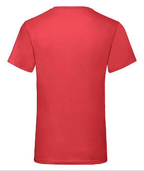 Червона чоловіча футболка базова з V-подібним вирізом Valueweight v-neck Fruit of the loom, фото 4