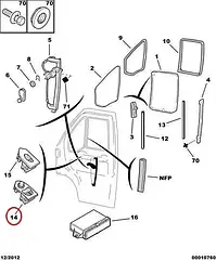 Кнопка склопідйомника лівих дверей Fiat Ducato 244, Peugeot Boxer, Citroen Jumper (2002-2006), 735335418