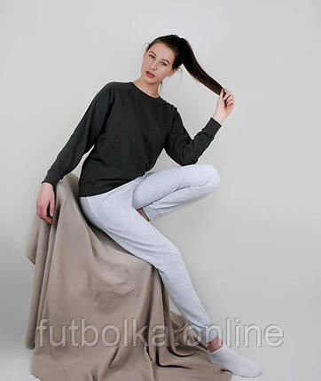 Світлий Графіт жіночий спортивний костюм для тренувань Lightweight raglan sweat lady-fit Fruit of the loom, фото 2