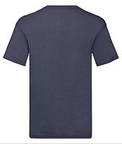Глибоко Темно-Синя чоловіча футболка літня з V-подібним вирізом Original V-neck Fruit of the loom, фото 4
