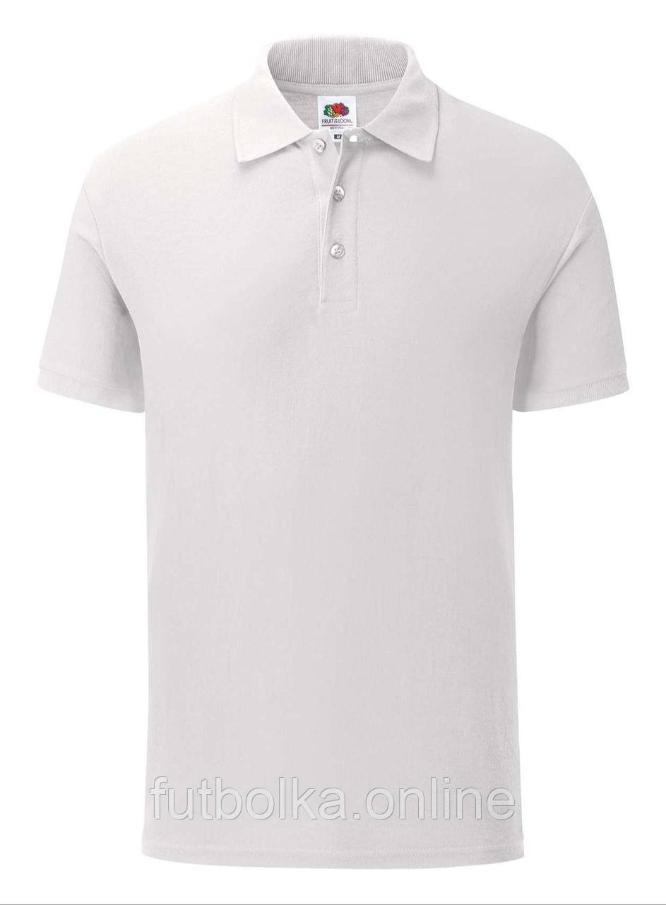 Біла футболка поло чоловіча приталена 65/35 Tailored Fit Polo Fruit of the loom