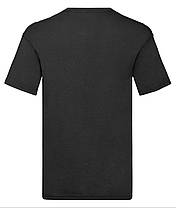 Чорна чоловіча футболка літня з V-подібним вирізом Original V-neck Fruit of the loom, фото 4