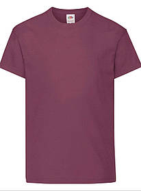 Бордова дитяча футболка модна Original kids T Fruit of the loom
