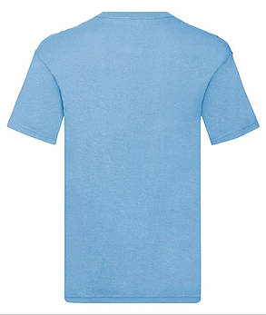 Небесно-Блакитна чоловіча футболка літня з V-подібним вирізом Original V-neck Fruit of the loom, фото 4