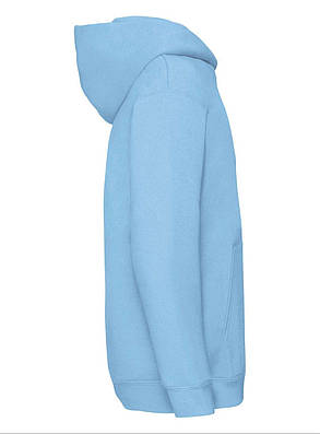 Небесно-Блакитна толстовка дитяча з капюшоном Premium hooded sweat kids Fruit of the loom, фото 3