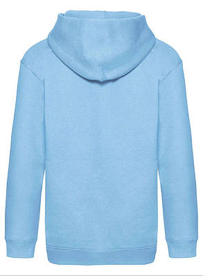 Небесно-Блакитна толстовка дитяча з капюшоном Premium hooded sweat kids Fruit of the loom, фото 4