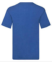 Яскраво-Синя чоловіча футболка літня з V-подібним вирізом Original V-neck Fruit of the loom, фото 4