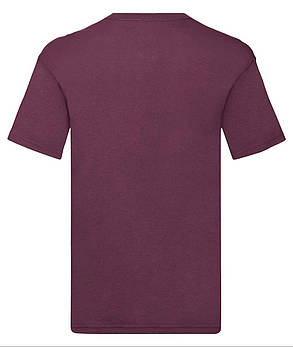 Бордова чоловіча футболка літня з V-подібним вирізом Original V-neck Fruit of the loom, фото 4