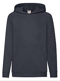 Глибоко Темно-Синя дитяча толстовка на замку Lightweight hooded sweat kids Fruit of the loom