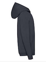 Глибоко Темно-Синя дитяча толстовка на замку Lightweight hooded sweat kids Fruit of the loom, фото 2