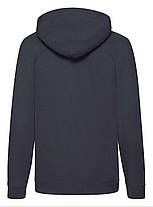 Глибоко Темно-Синя дитяча толстовка на замку Lightweight hooded sweat kids Fruit of the loom, фото 3