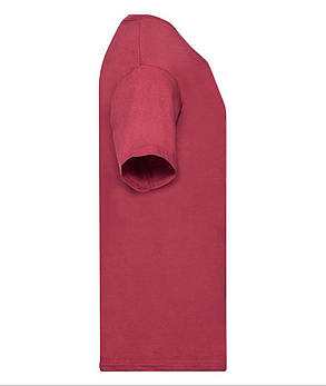 Цегляно-червона чоловіча футболка літня з V-подібним вирізом Original V-neck Fruit of the loom, фото 3