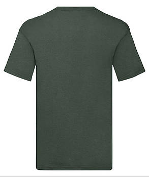 Темно-Зелена чоловіча футболка літня з V-подібним вирізом Original V-neck Fruit of the loom, фото 4