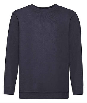 Глибокий Темно-Синій дитячий спортивний костюм підлітковий Classic set-in tracksuit Fruit of the loom, фото 3