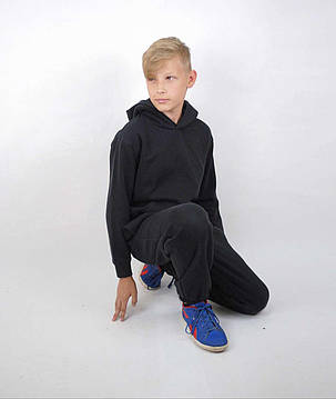 Чорний дитячий спортивний костюм універсальний Premium hooded tracksuit Fruit of the loom, фото 3