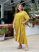 Бавовняне літнє плаття вільного крою міді з малюнками великі розміри, фото 4