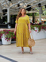 Бавовняне літнє плаття вільного крою міді з малюнками великі розміри, фото 3