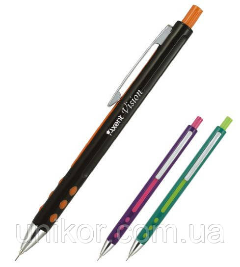 Олівець механічний 0,5 мм "Vision", гумовий грип, асорті. AXENT, фото 1