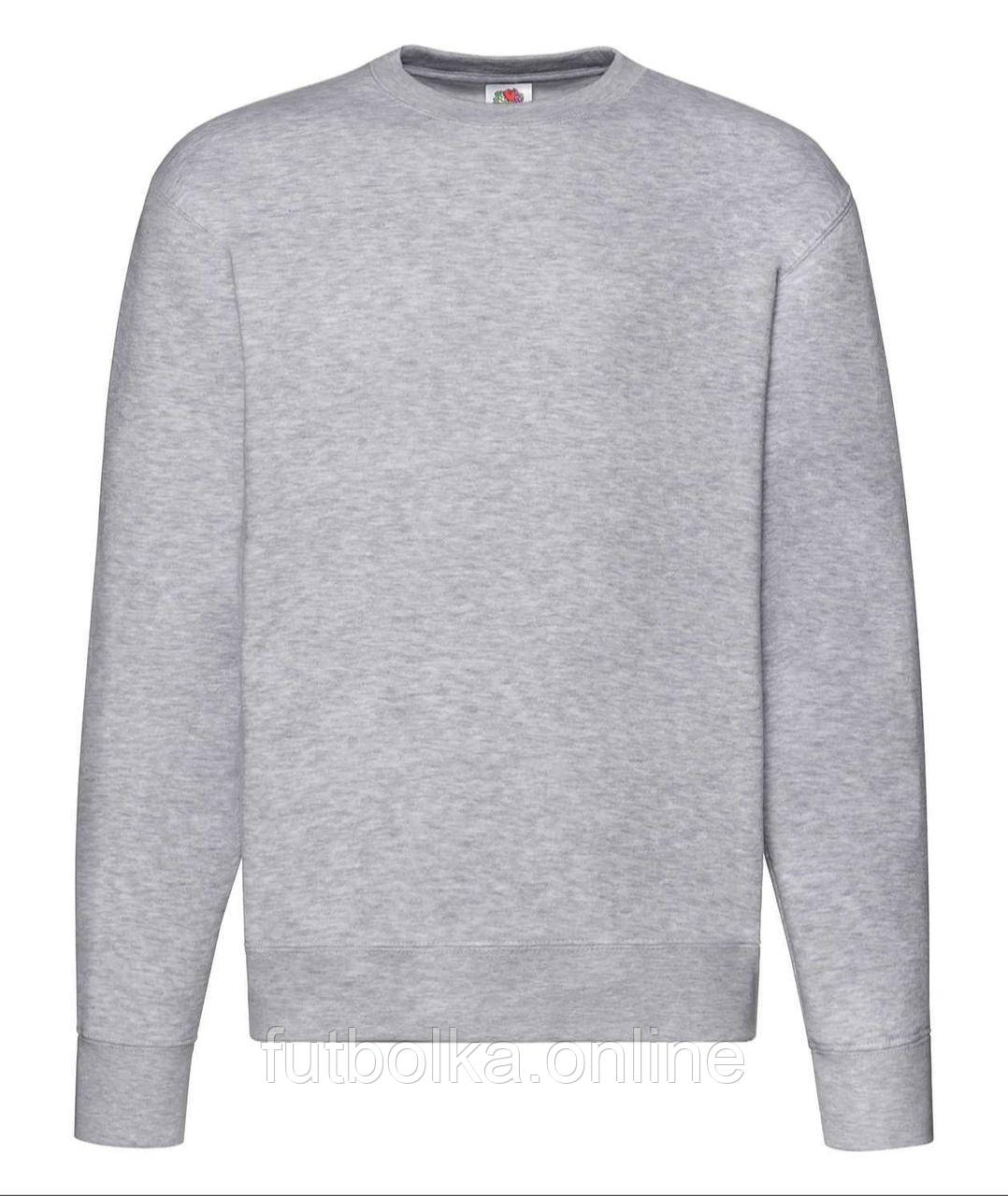 Сіро-Ліловий чоловічий светр вільний Premium set-in sweat Fruit of the loom
