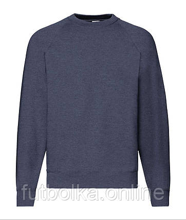 Темно-Синій Меланж дитячий светр класичний Classic set-in sweat kids Fruit of the loom, фото 1