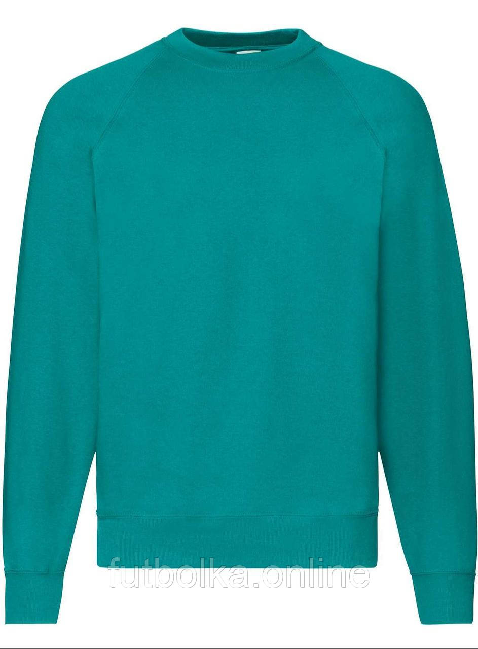 Смарагдовий реглан чоловічий зимовий Classic raglan sweat Fruit of the loom