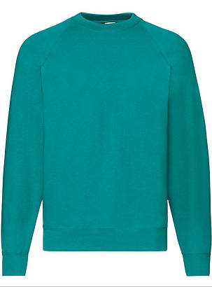 Смарагдовий реглан чоловічий зимовий Classic raglan sweat Fruit of the loom, фото 1