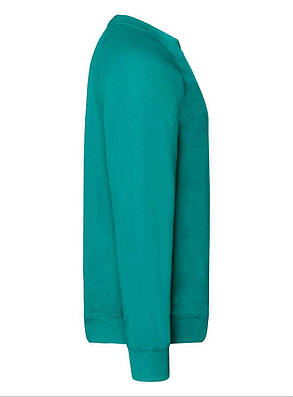 Смарагдовий реглан чоловічий зимовий Classic raglan sweat Fruit of the loom, фото 3
