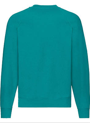 Смарагдовий реглан чоловічий зимовий Classic raglan sweat Fruit of the loom, фото 4