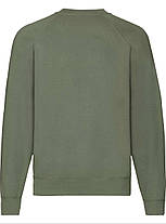 Оливковий реглан чоловічий зимовий Classic raglan sweat Fruit of the loom, фото 4