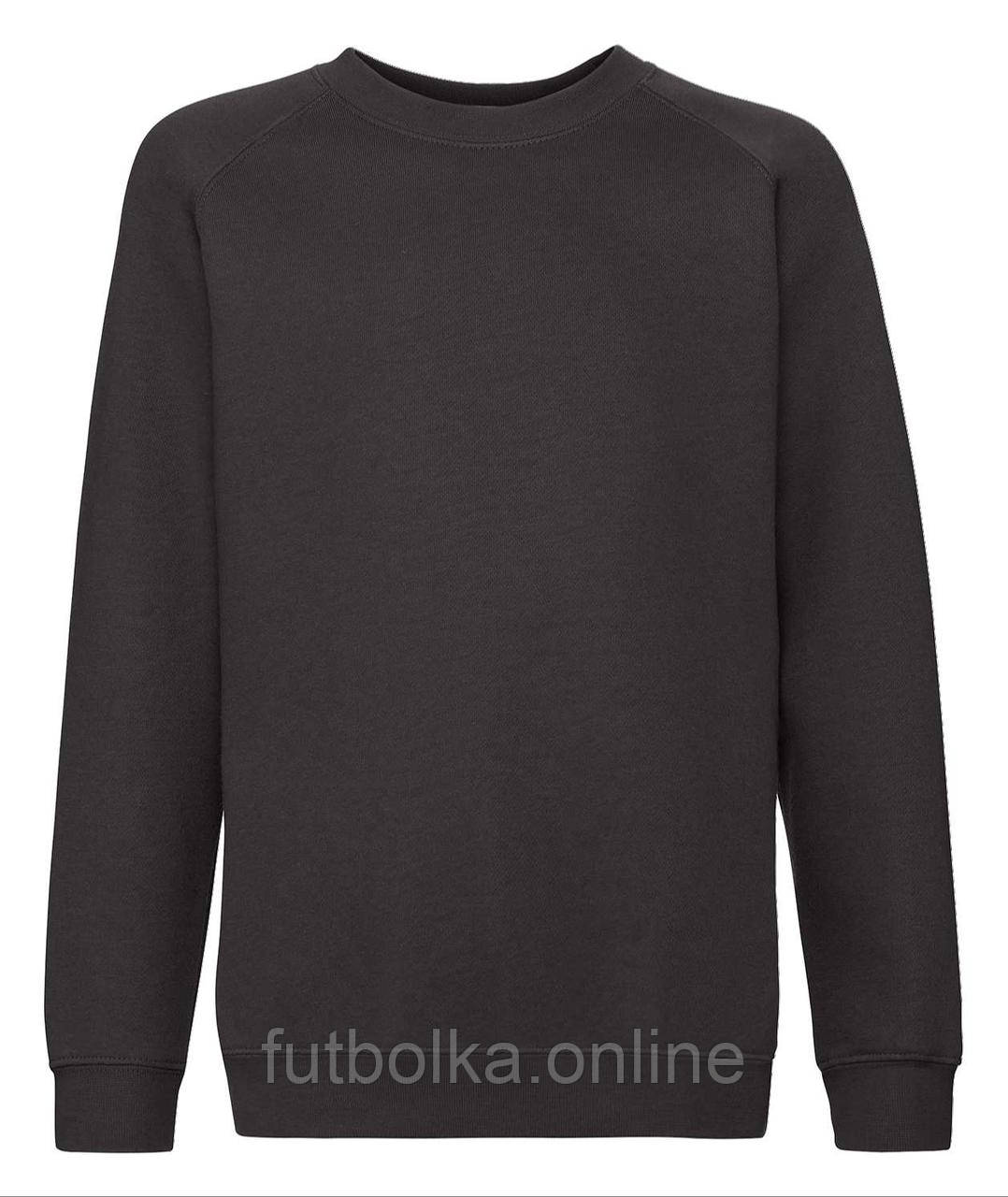 Чорний спортивний костюм дитячий преміальний Premium raglan tracksuit Fruit of the loom