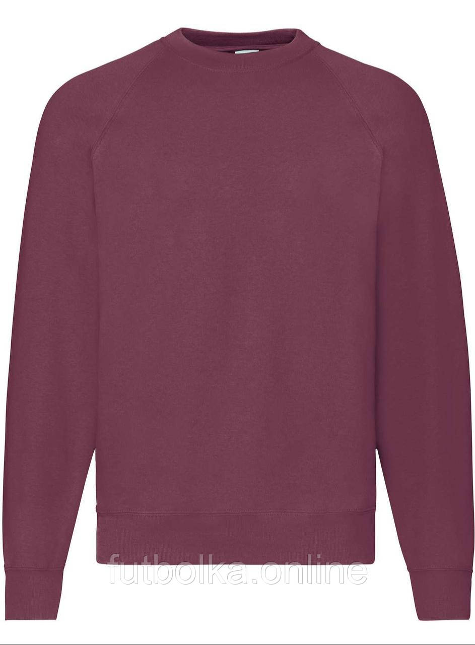 Бордовий реглан чоловічий зимовий Classic raglan sweat Fruit of the loom