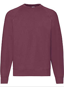 Бордовий реглан чоловічий зимовий Classic raglan sweat Fruit of the loom