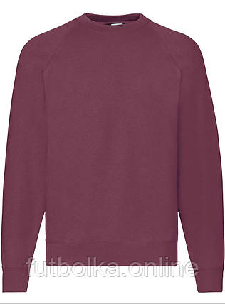 Бордовий реглан чоловічий зимовий Classic raglan sweat Fruit of the loom, фото 1