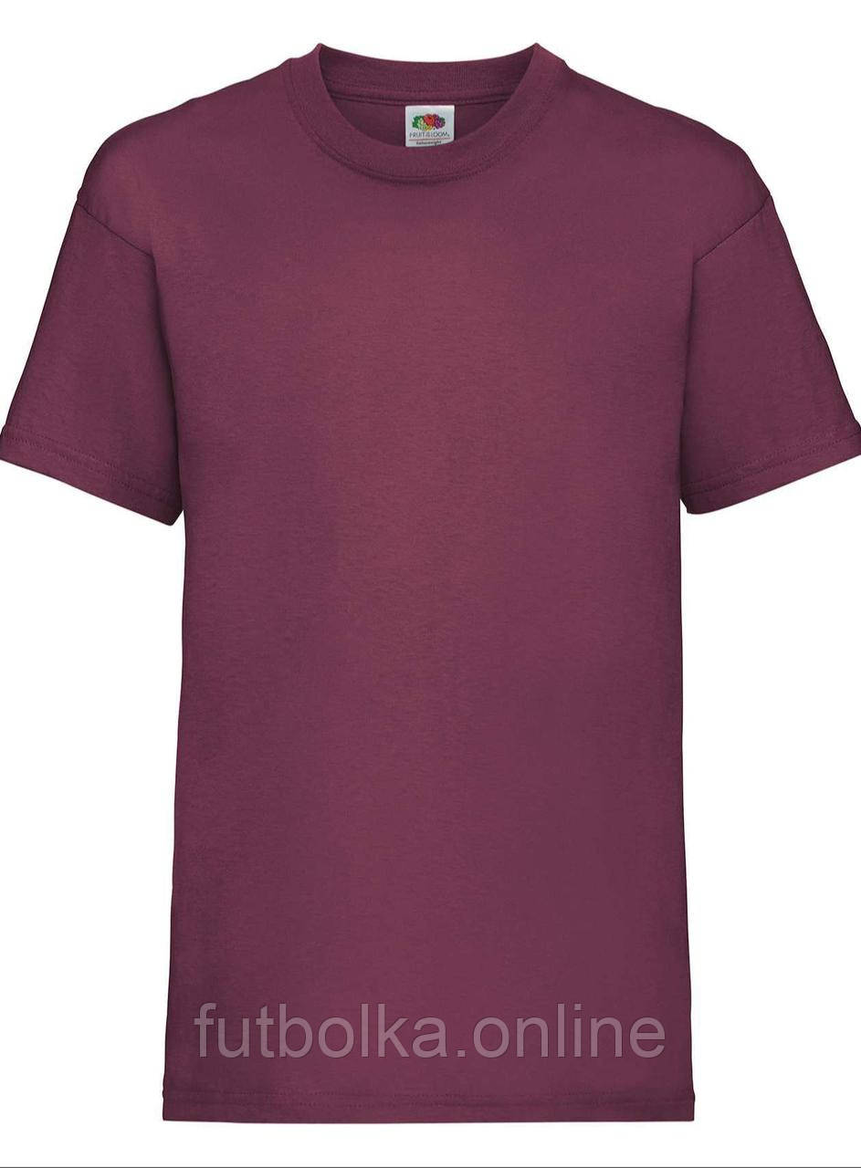 Бордова футболка дитяча для хлопчика м'яка Valueweight kids Fruit of the loom