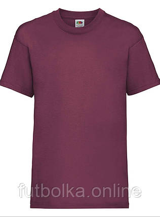 Бордова футболка дитяча для хлопчика м'яка Valueweight kids Fruit of the loom, фото 1