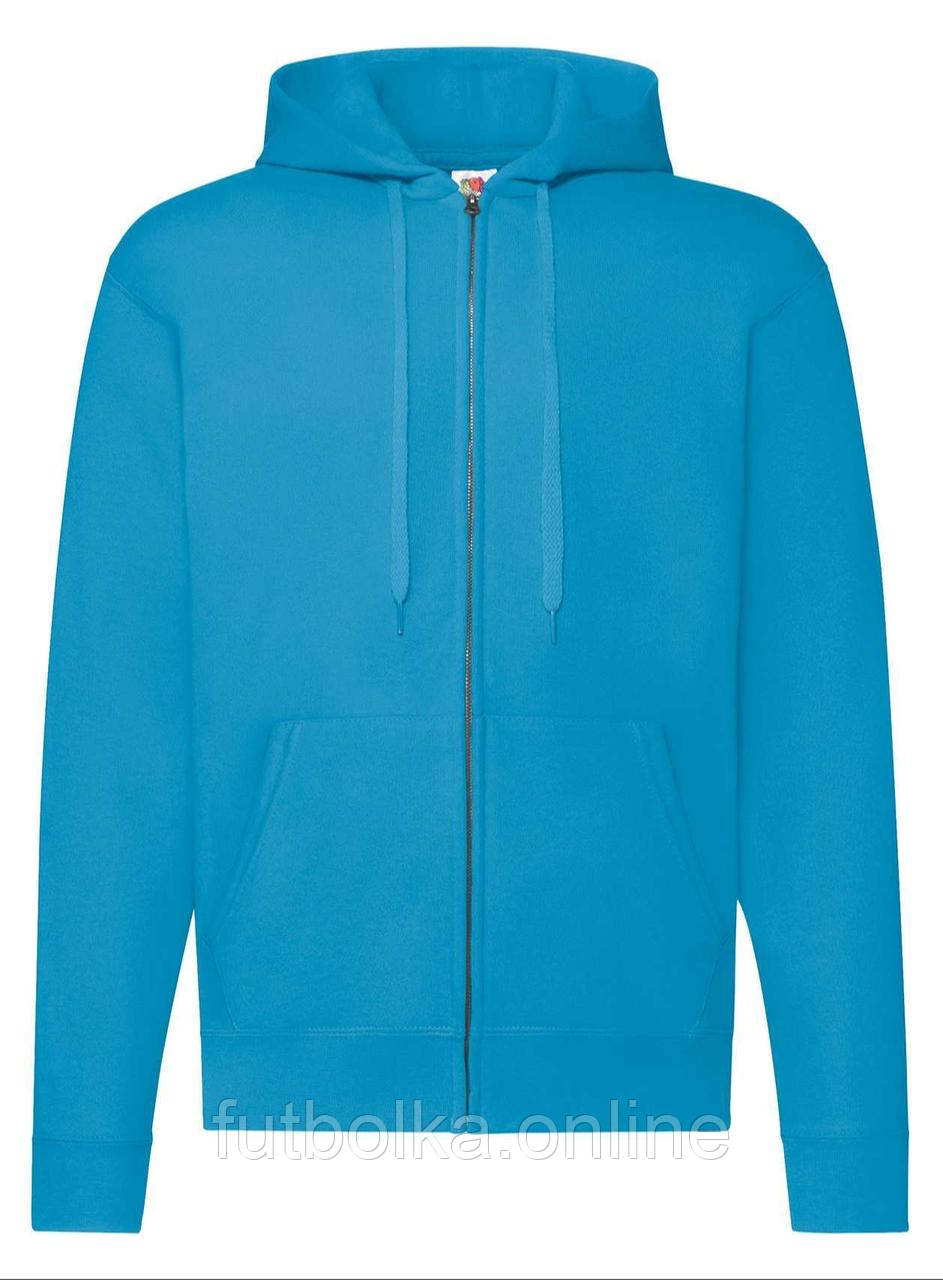 Ультрамаринова чоловіча кофта на замку Cl. hooded sweat jacket Fruit of the loom