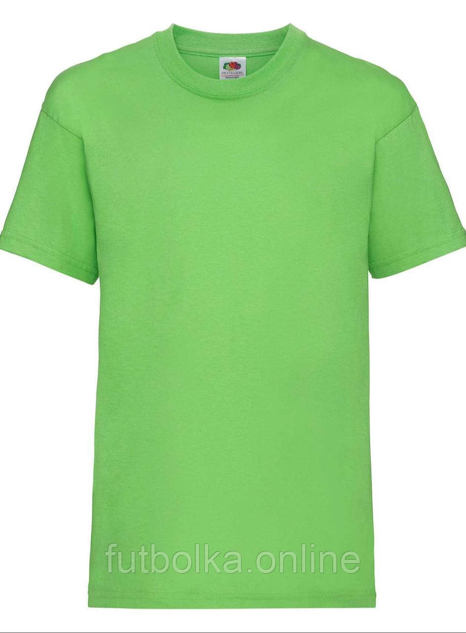 Лаймова футболка дитяча для хлопчика м'яка Valueweight kids Fruit of the loom