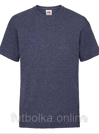 Темно-Синя Меланжева футболка дитяча для хлопчика м'яка Valueweight kids Fruit of the loom, фото 1
