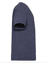 Темно-Синя Меланжева футболка дитяча для хлопчика м'яка Valueweight kids Fruit of the loom, фото 2