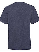Темно-Синя Меланжева футболка дитяча для хлопчика м'яка Valueweight kids Fruit of the loom, фото 3