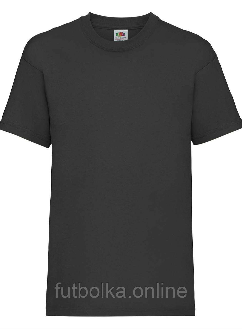 Чорна футболка дитяча для хлопчика м'яка Valueweight kids Fruit of the loom