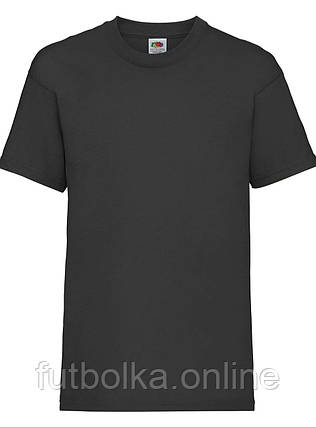 Чорна футболка дитяча для хлопчика м'яка Valueweight kids Fruit of the loom, фото 1