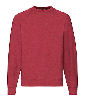 Червоний Меланж реглан чоловічий зимовий Classic raglan sweat Fruit of the loom, фото 1