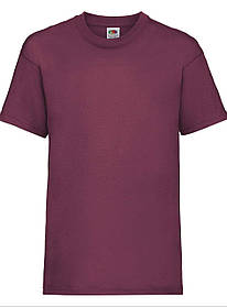 Бордова футболка дитяча для хлопчика м'яка Valueweight kids Fruit of the loom