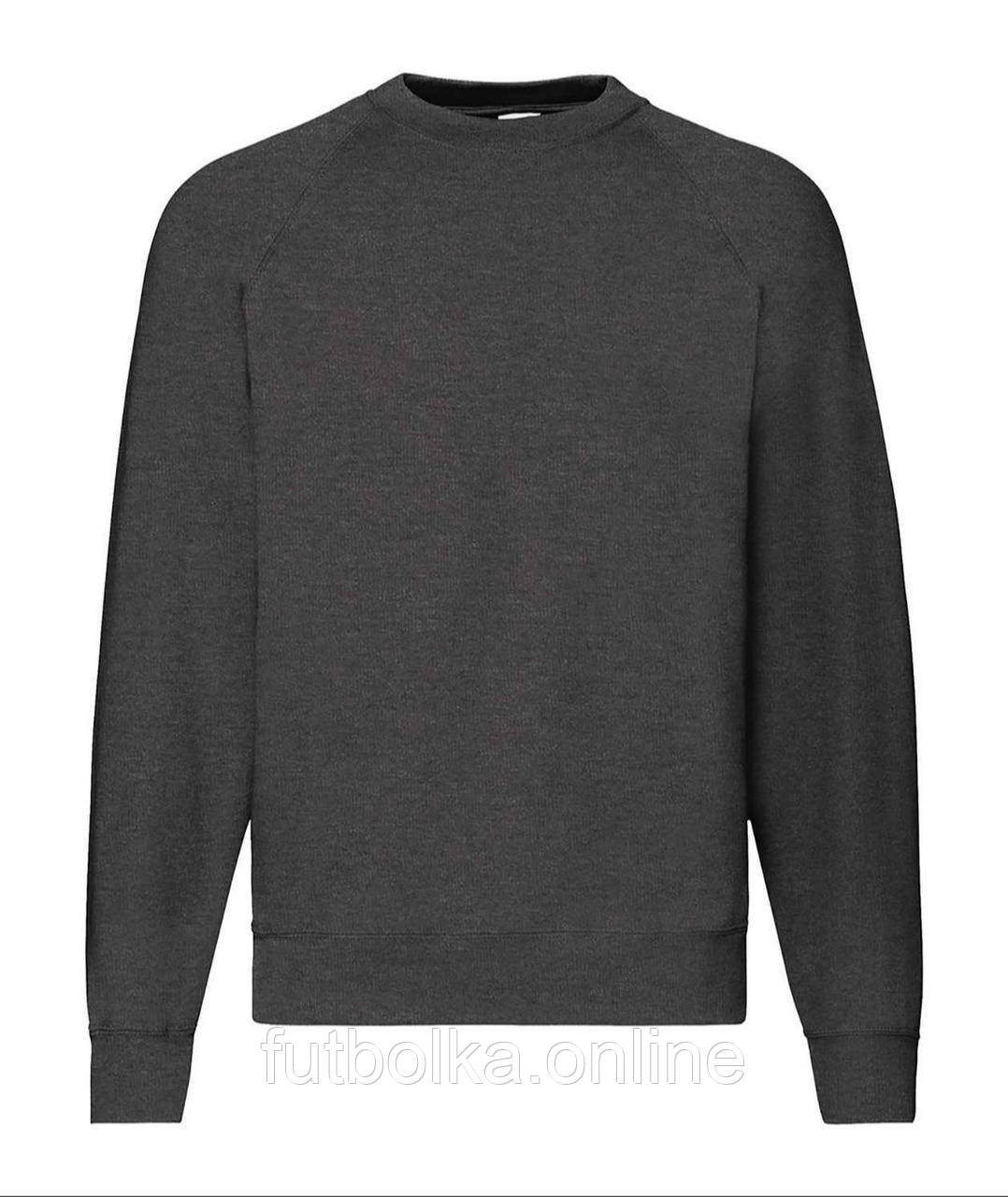 Темно-Сірий Меланж реглан чоловічий зимовий Classic raglan sweat Fruit of the loom