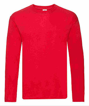 Червона футболка з довгим рукавом чоловіча легка Original long sleeve T Fruit of the loom, фото 1