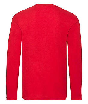 Червона футболка з довгим рукавом чоловіча легка Original long sleeve T Fruit of the loom, фото 4