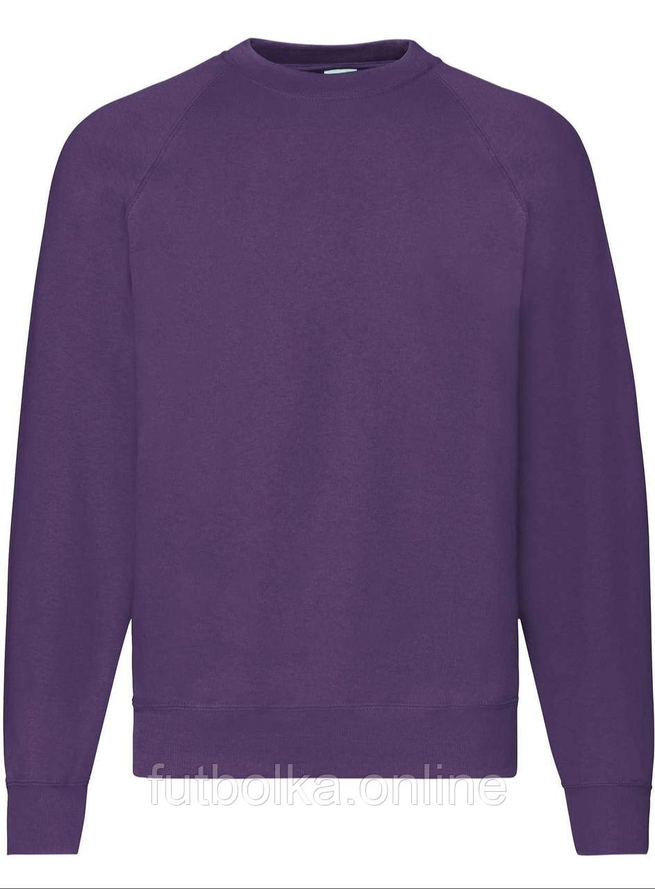 Фіолетовий реглан чоловічий зимовий Classic raglan sweat Fruit of the loom