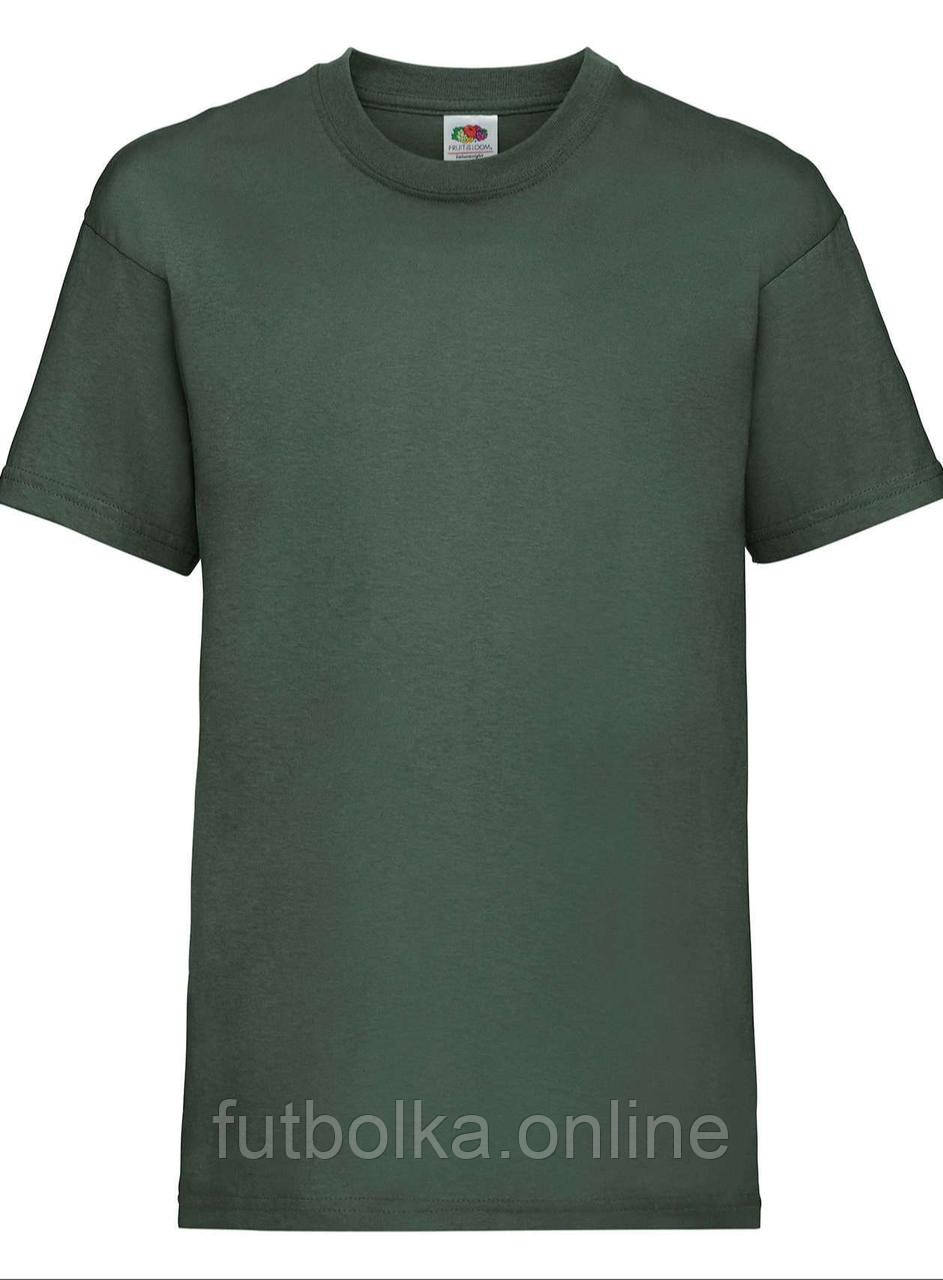 Темно-Зелена футболка дитяча для хлопчика м'яка Valueweight kids Fruit of the loom