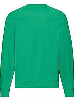 Яскраво-Зелений реглан чоловічий зимовий Classic raglan sweat Fruit of the loom, фото 4